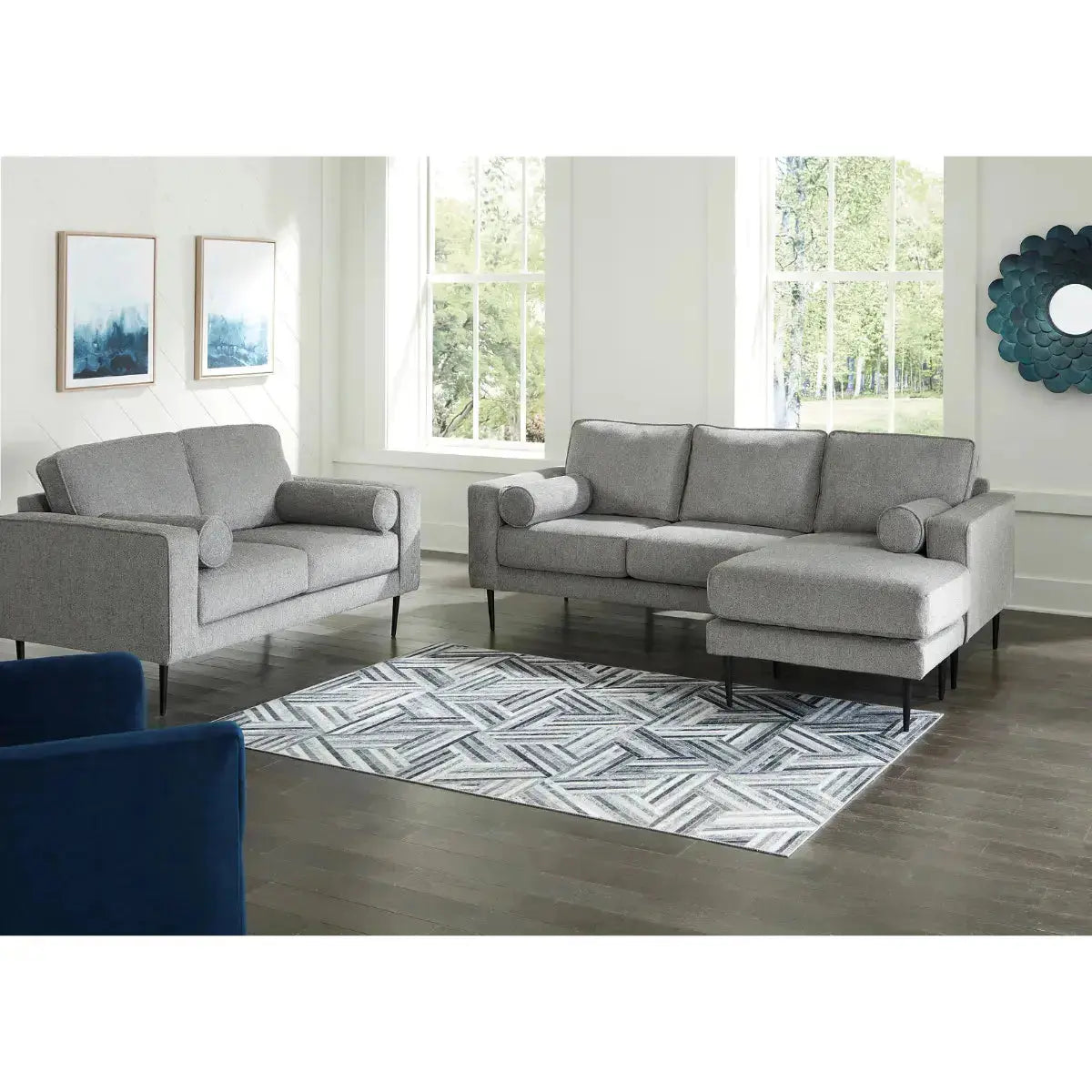 Ashley Hazela Sofa Set in Charcoal Signature Design by Ashley