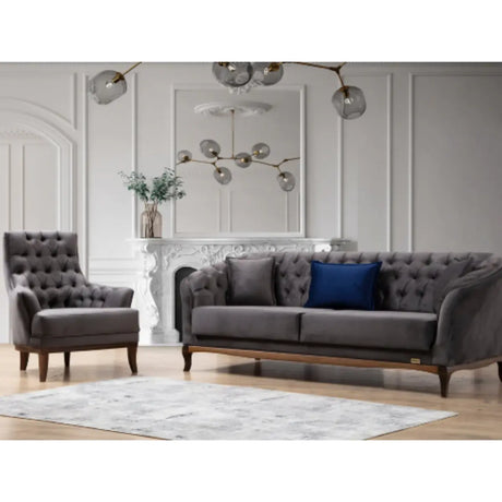 Alpino Turkish Sofa Set in Grey Merinos