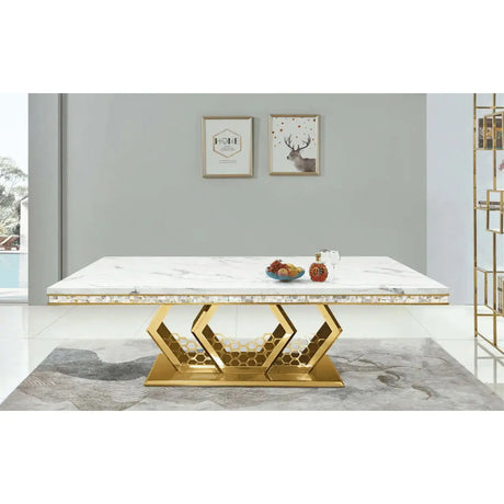 Sunrise Marble and Gold Dining Table - Complete Home Furnish