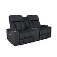 Calvino Power Reclining Loveseat in Dark Grey Kwality