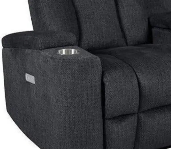 Calvino Power Reclining Loveseat in Dark Grey Kwality