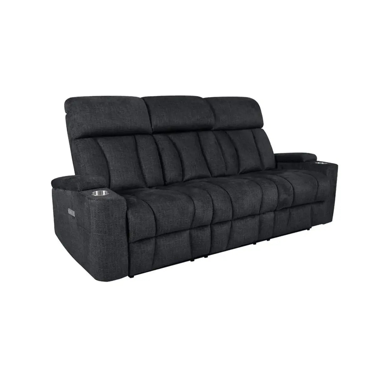 Calvino Power Reclining Sofa Set in Dark Grey Kwality