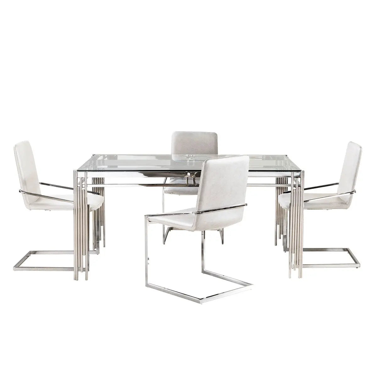 Porfirio 5 pc Glass Dining Set 3645 - Complete Home Furnish