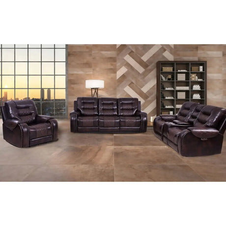 3890 Two Tone Power Recliner Sofa Set VFI