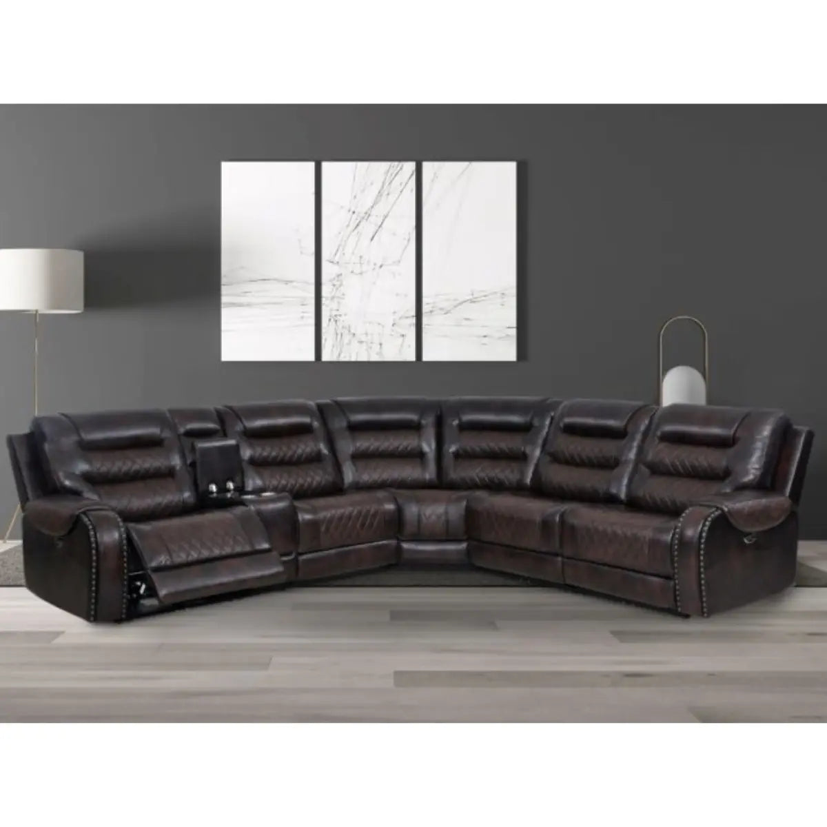 3890 Power Recliner Sectional Complete Home Furnish