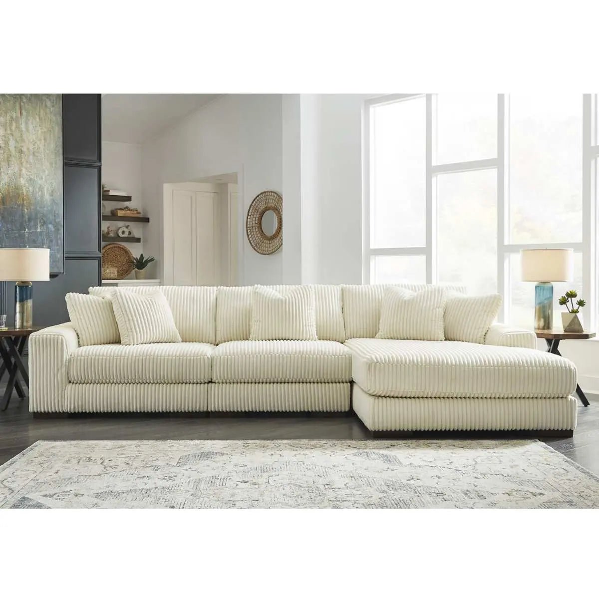 Wide Seating 3Pc Sectional with Floating Chaise 2355 Edgewood