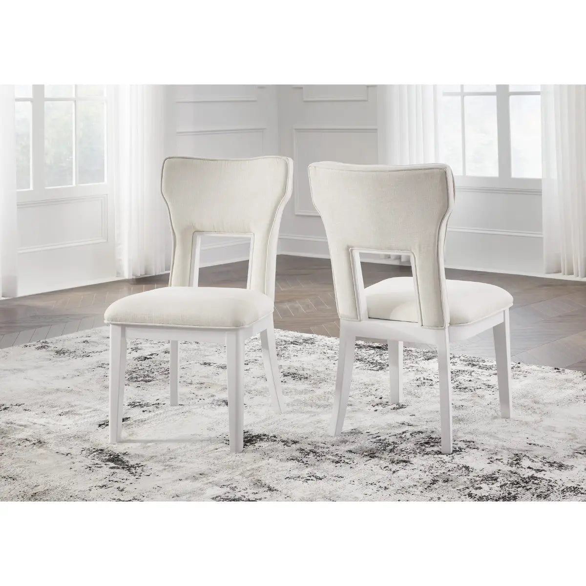 Ashley Chalanna Dining Set in White Signature Design by Ashley