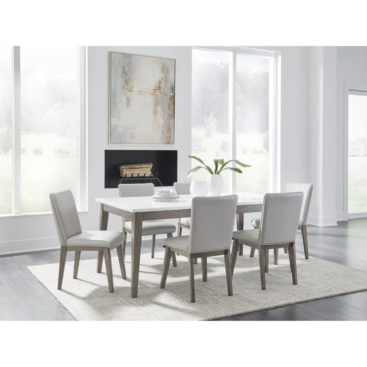 Ashley Loyaska Dining Set in Grey Signature Design by Ashley