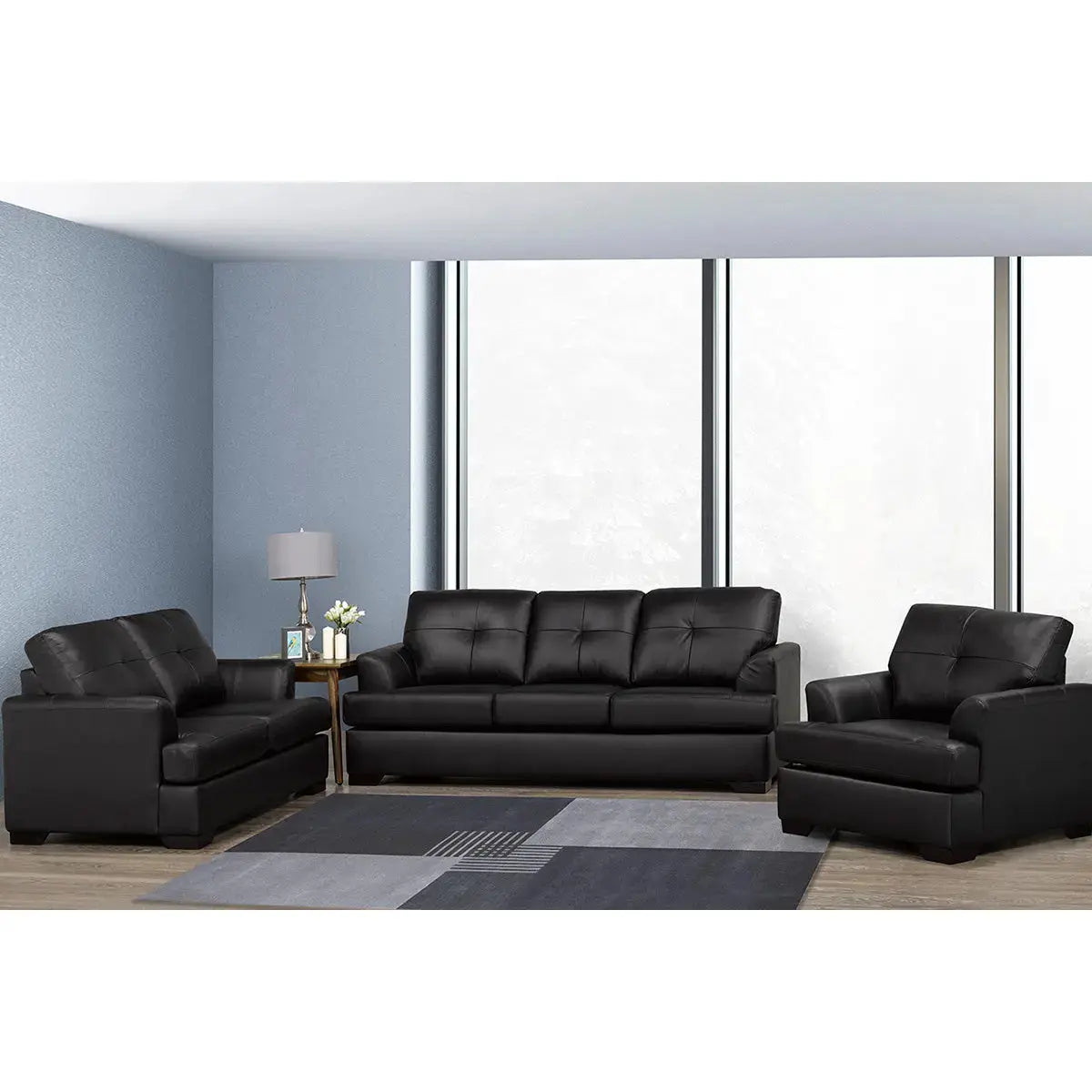 Zurick Series 3pc Leather Sofa Set Sofa by Fancy