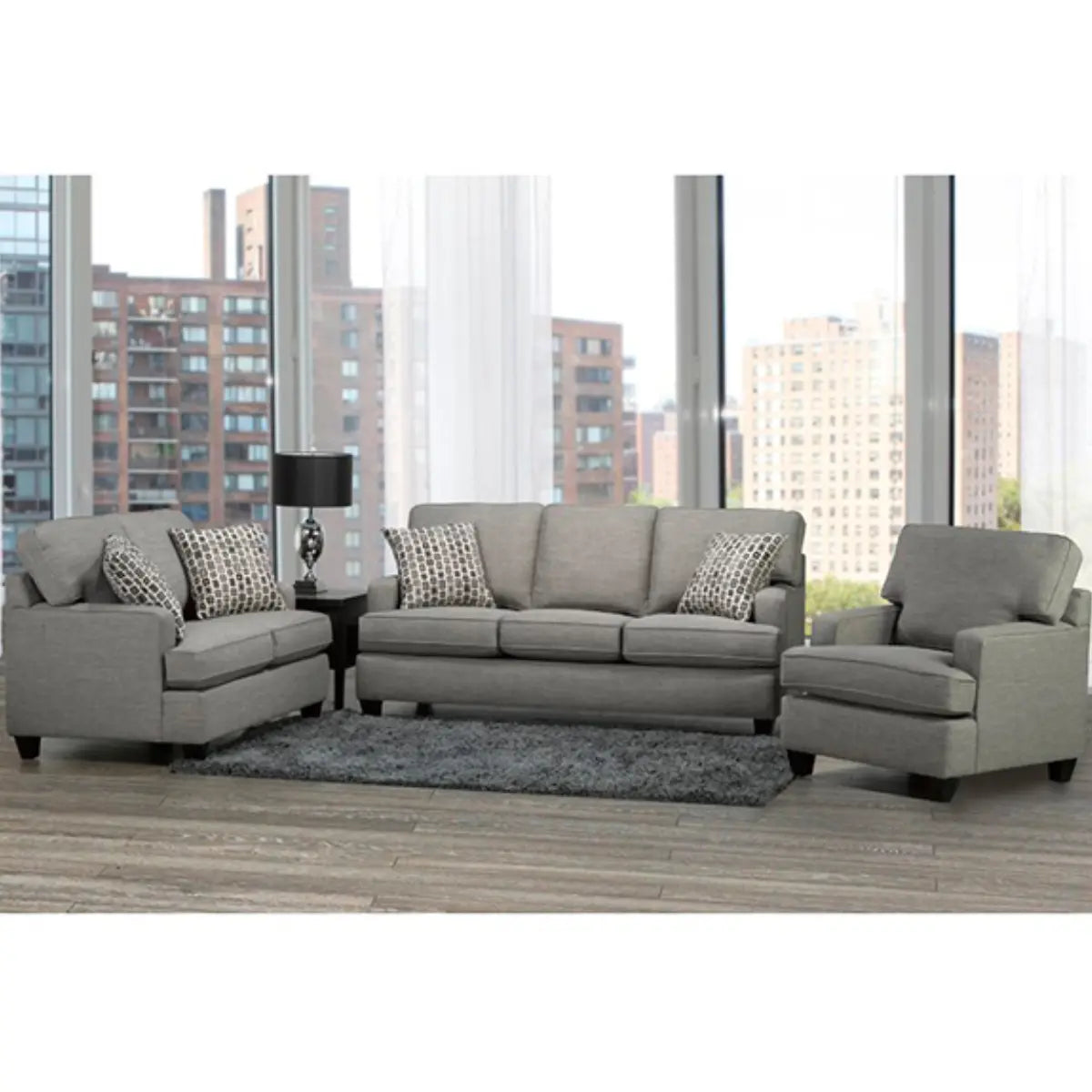 4150 Sofa Set in Wade Dove Sofa by Fancy