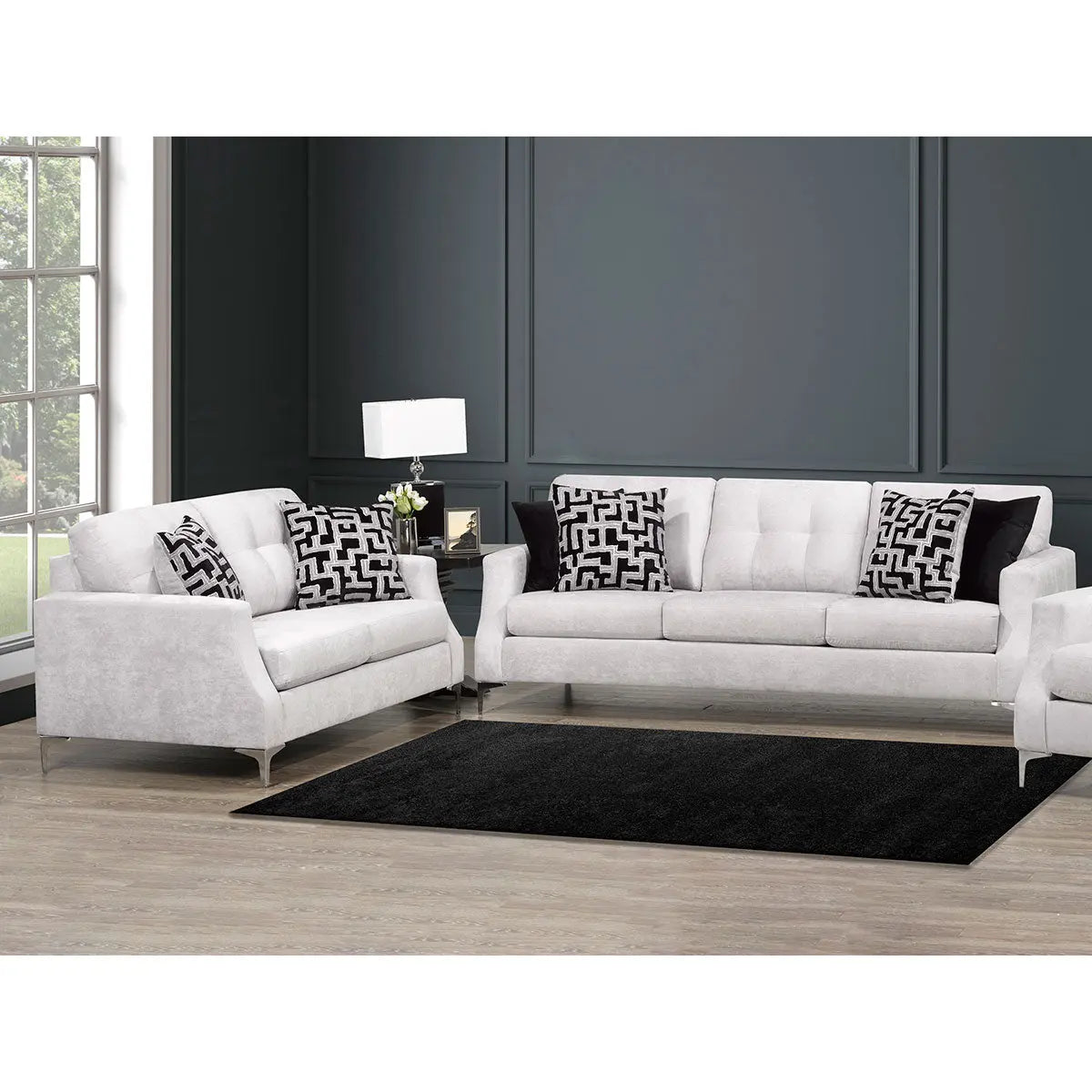 Gibson 2pc Sofa Set Silver Sofa by Fancy