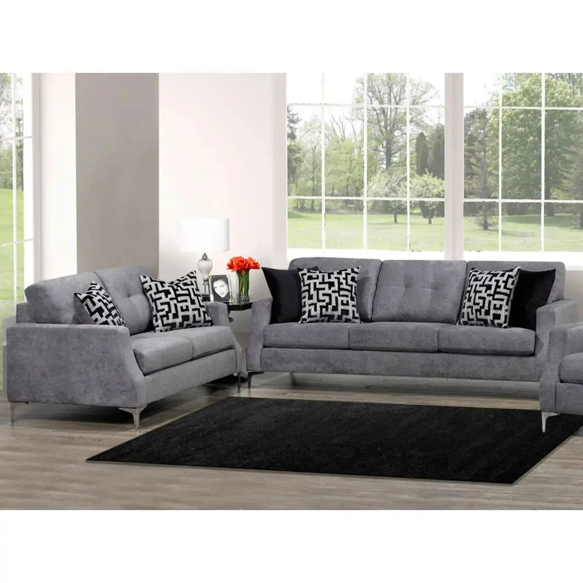 Gibson 2pc Sofa Set Graphite Sofa by Fancy