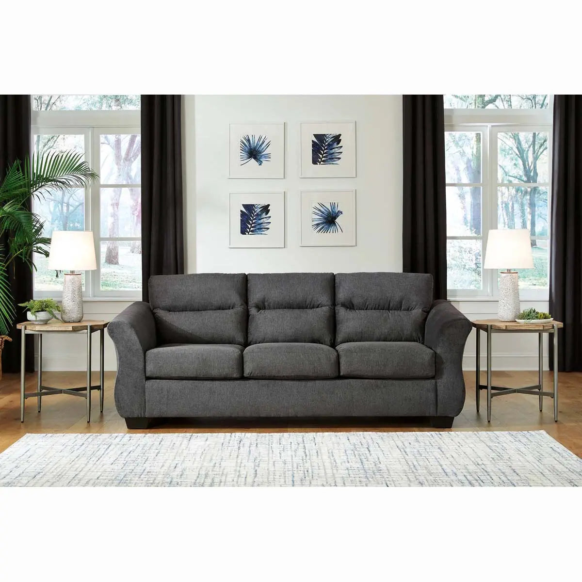 Ashley Miravel Sofa in Gunmetal Signature Design by Ashley