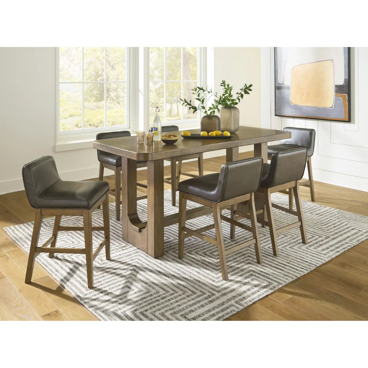 Ashley Cabalynn Pub Dining Set in Brown Signature Design by Ashley