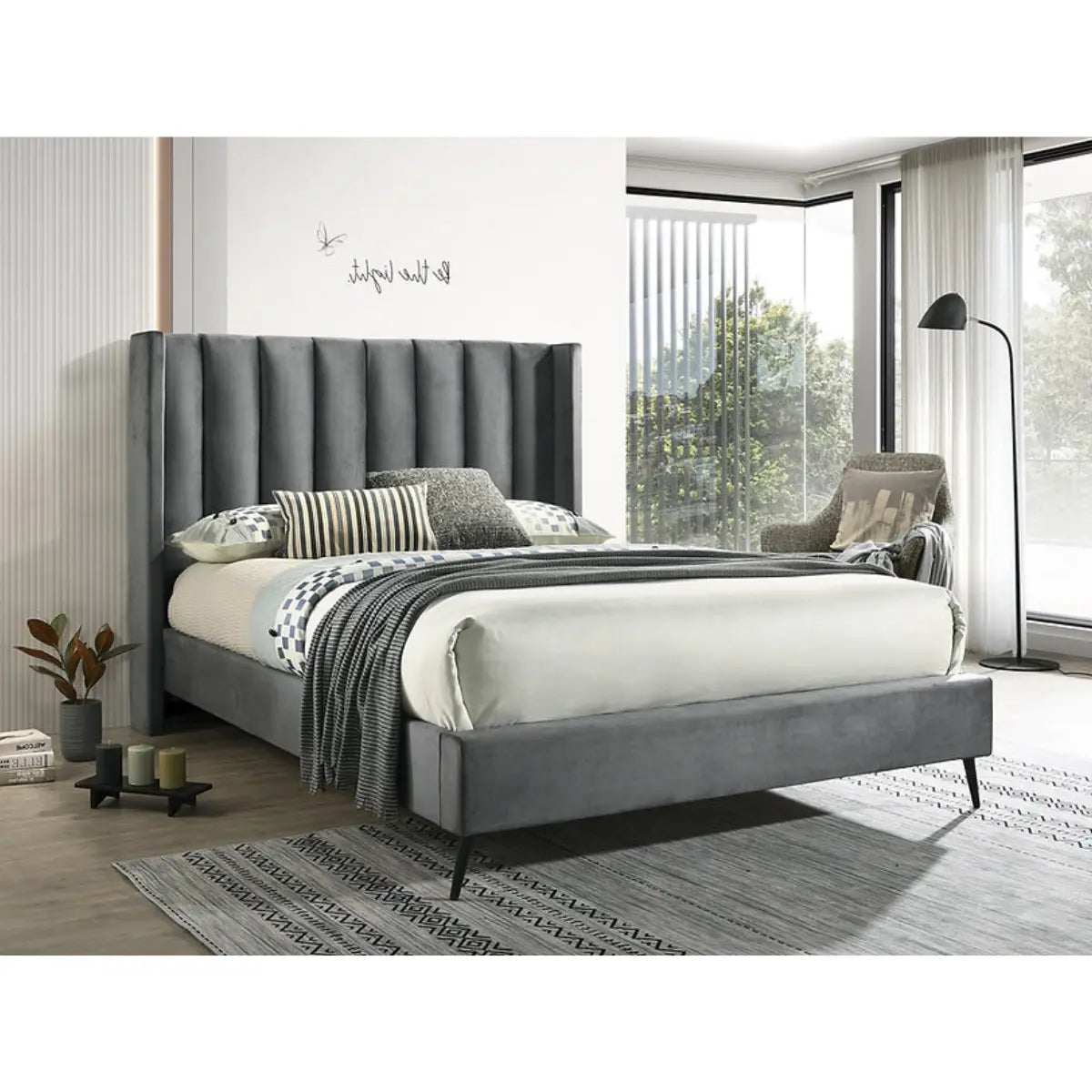 5230 Platform Bed in Grey I.F.Furniture