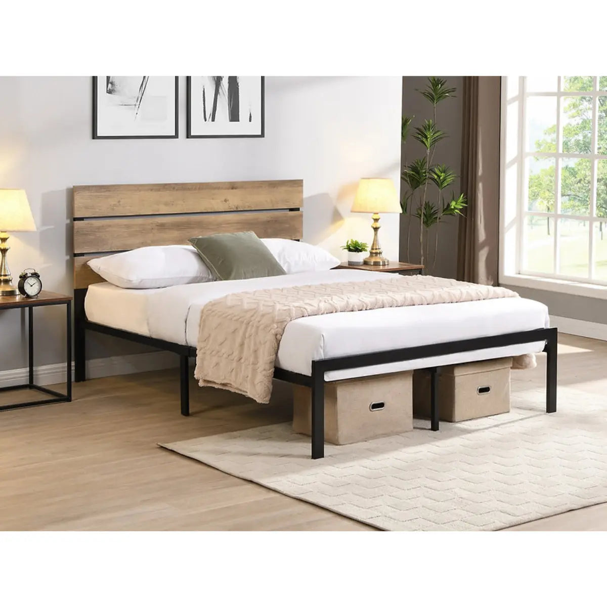 5247 Platform Bed in Brown I.F.Furniture