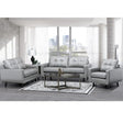 5543 Genuine Leather Sofa Set in Zurick Steelgrey Sofa by Fancy