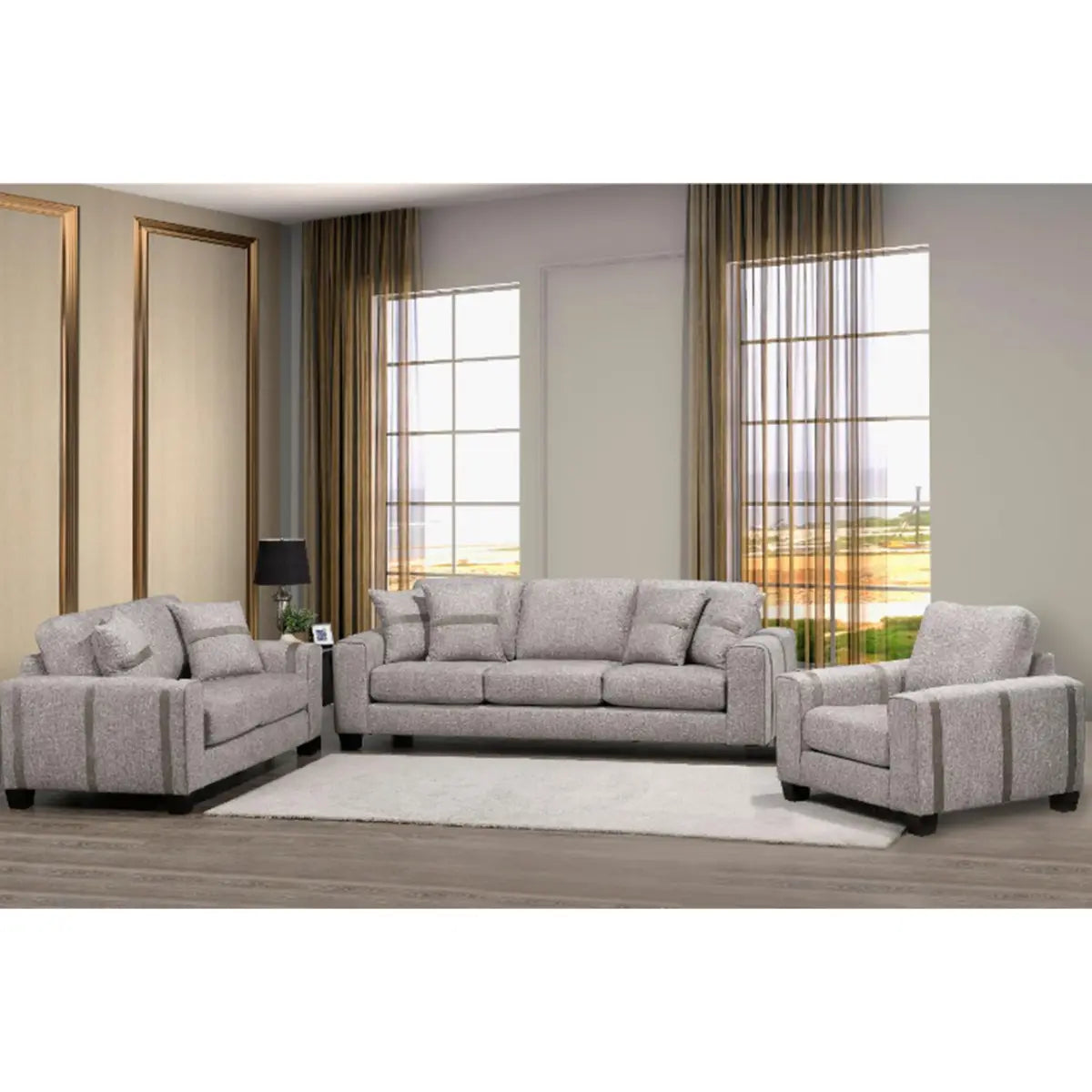 5553 Fabric Sofa Set Sofa by Fancy