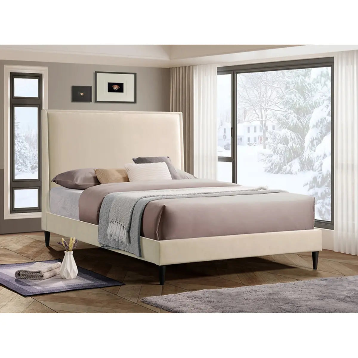 5570 Platform Bed in Beige I.F.Furniture