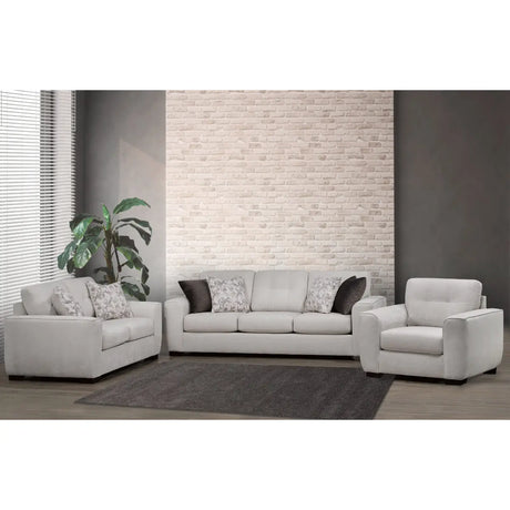 Whisper 5595 Sofa Set in Light Grey Sofa by Fancy