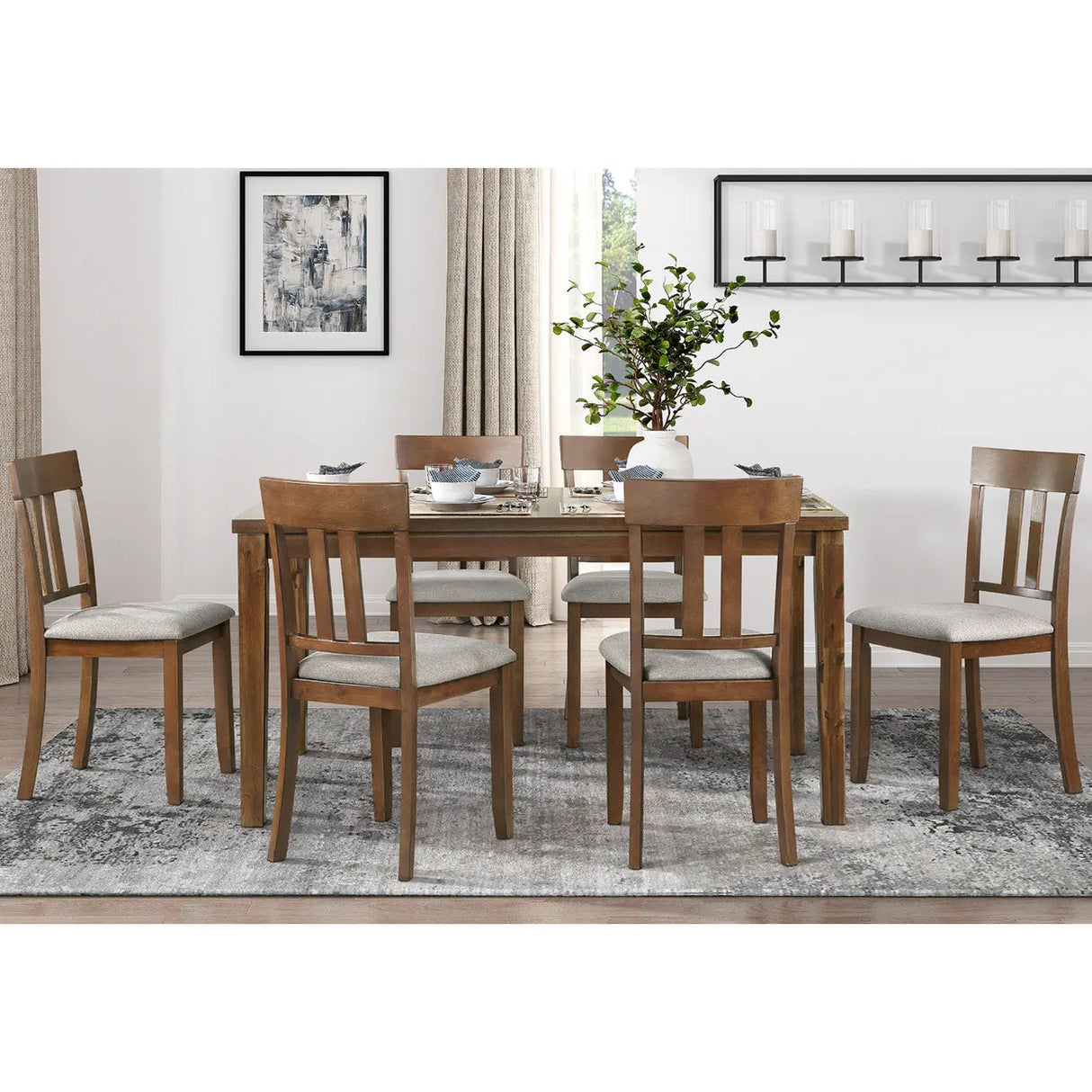 Prineville 7 pc Dining Set 5762 - Complete Home Furnish