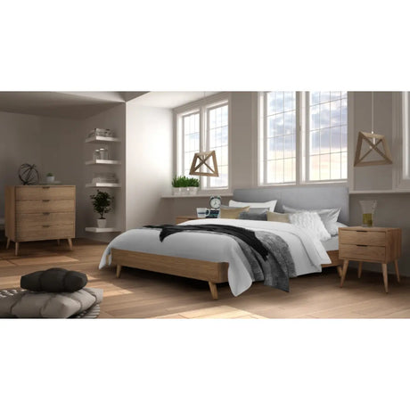 Cassidy Upholstered Platform Bed 5890GY M.A.Z