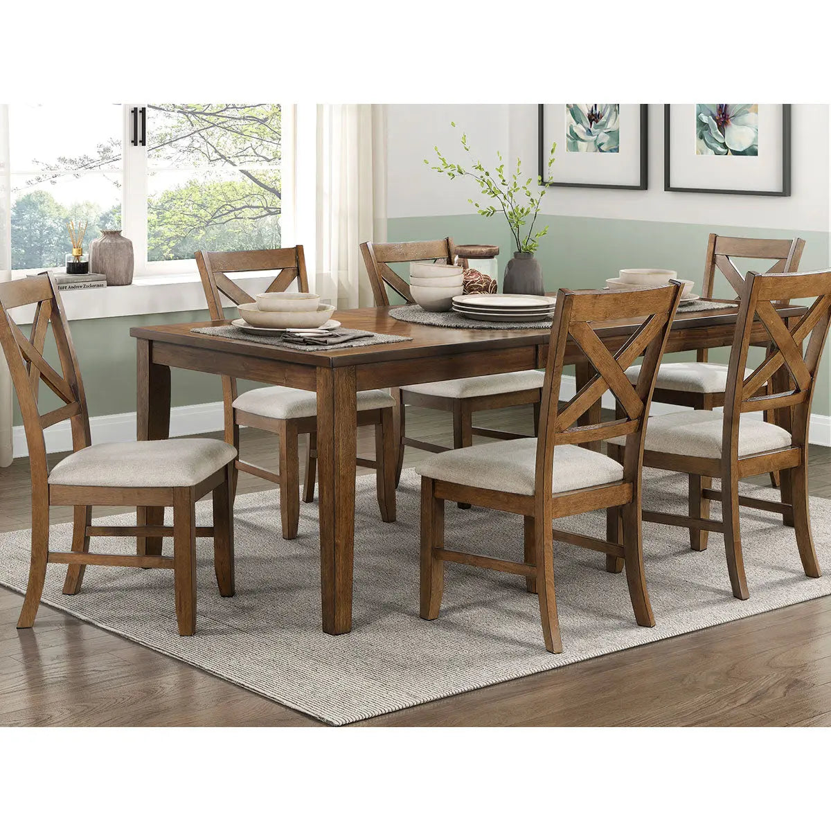 Counsil 7 pc Dining Set 5893 - Complete Home Furnish