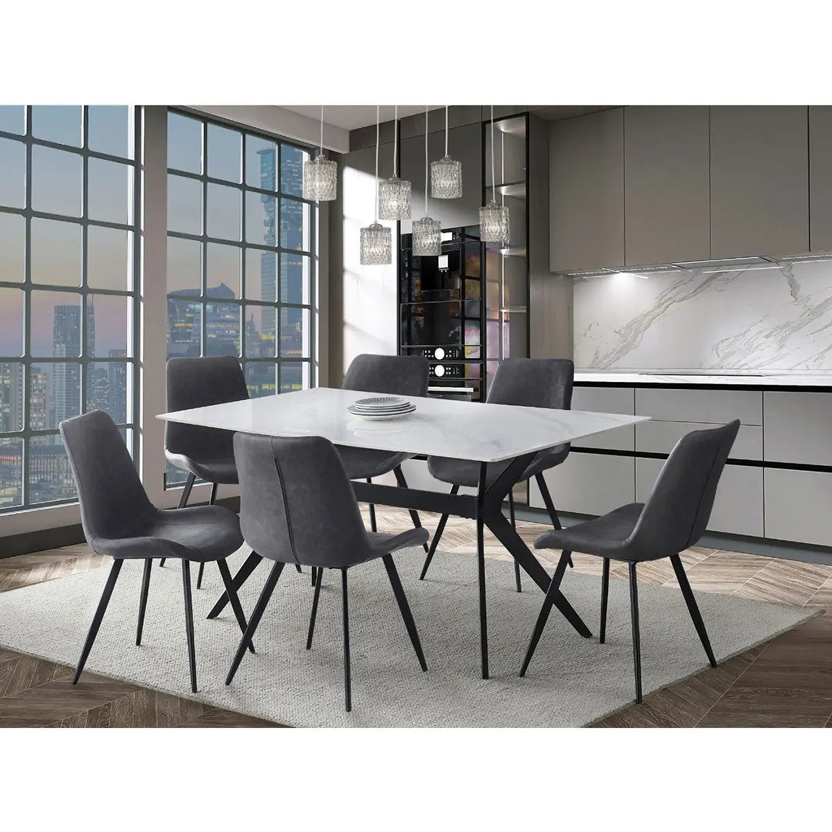 Dumas 7 pc Dining Set 5916 - Complete Home Furnish