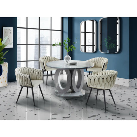 Skye Dining Set 5934 in Beige M.A.Z