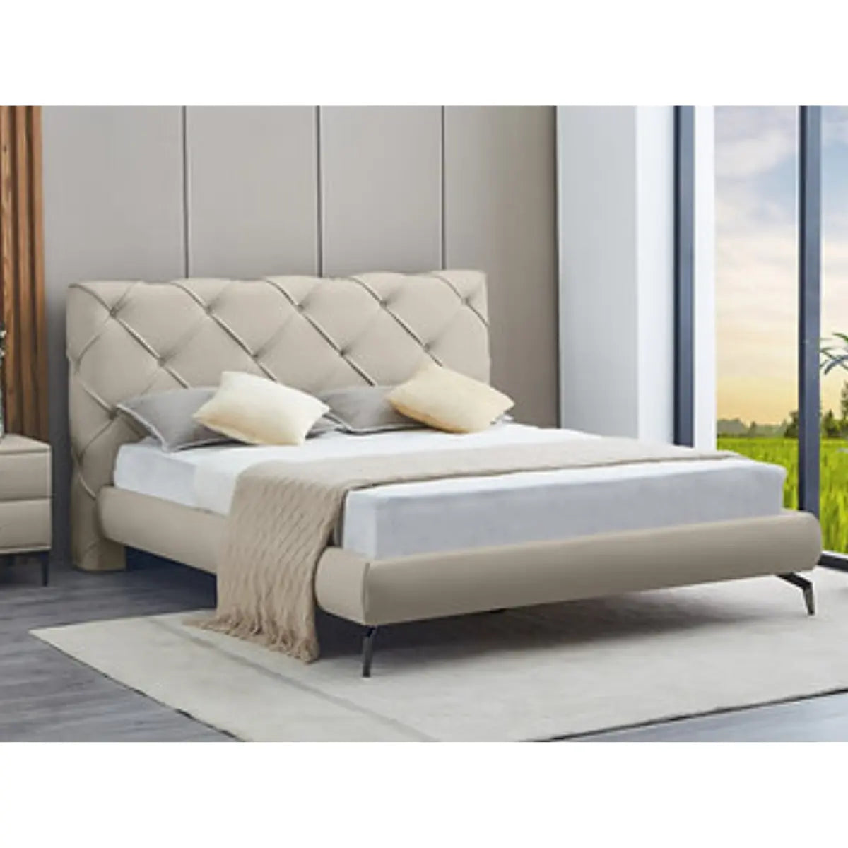 5945 Platform Bed in Creme I.F.Furniture