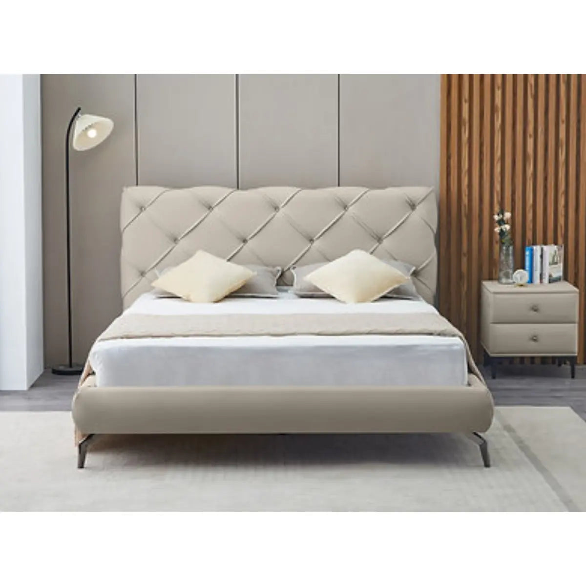 5945 Platform Bed in Creme I.F.Furniture