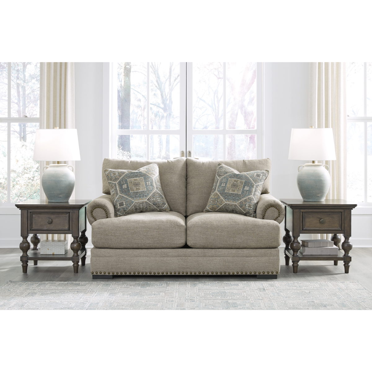 Ashley Galemore Loveseat in Quarry