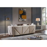 Chanelle Fabric Sofa in Grey/Beige Matrix Furniture