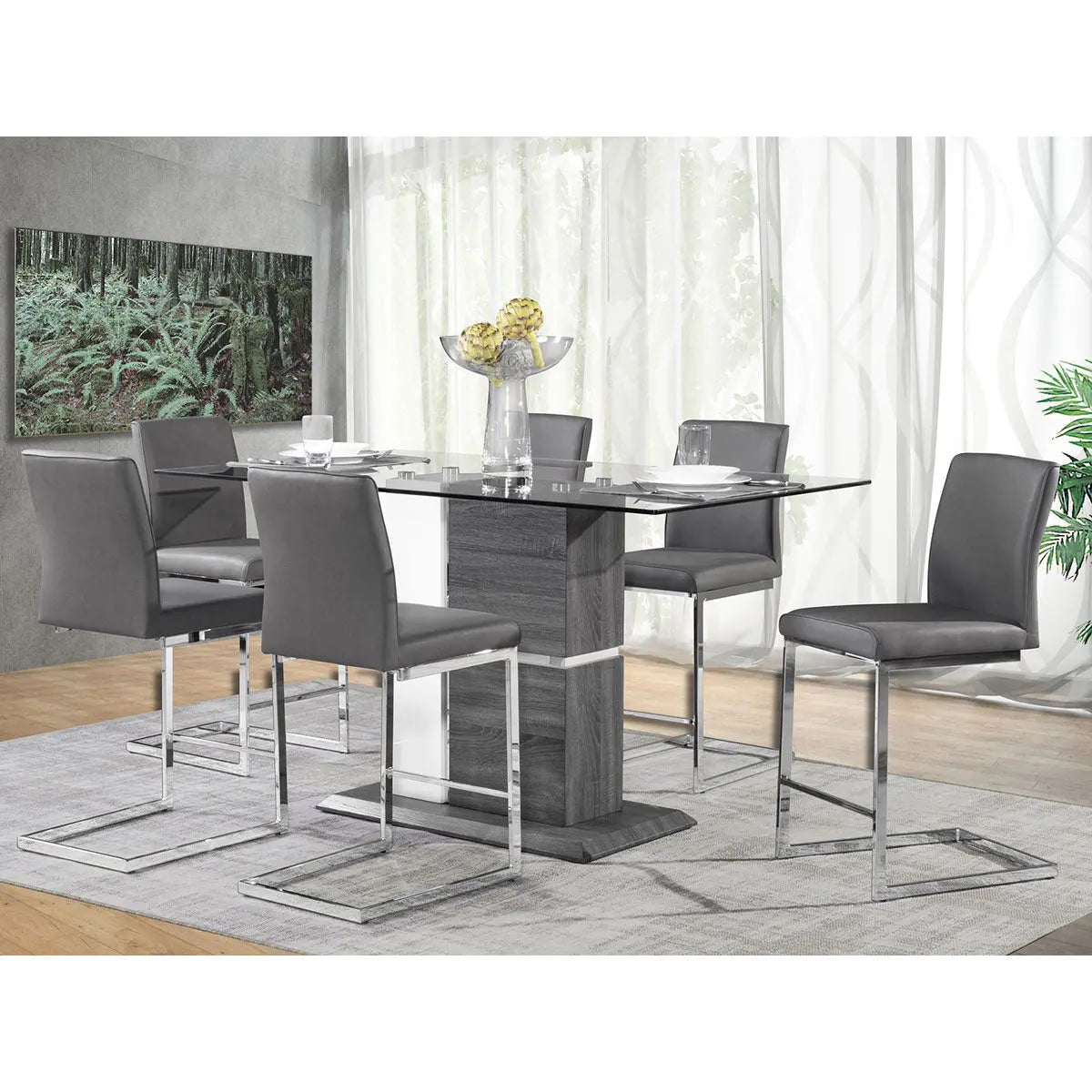 Shirelle 7 pc Counter Height Dining Set 6826 - Complete Home Furnish