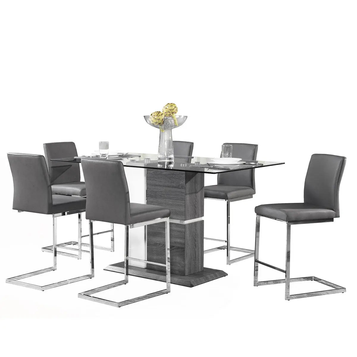 Shirelle 7 pc Counter Height Dining Set 6826 - Complete Home Furnish