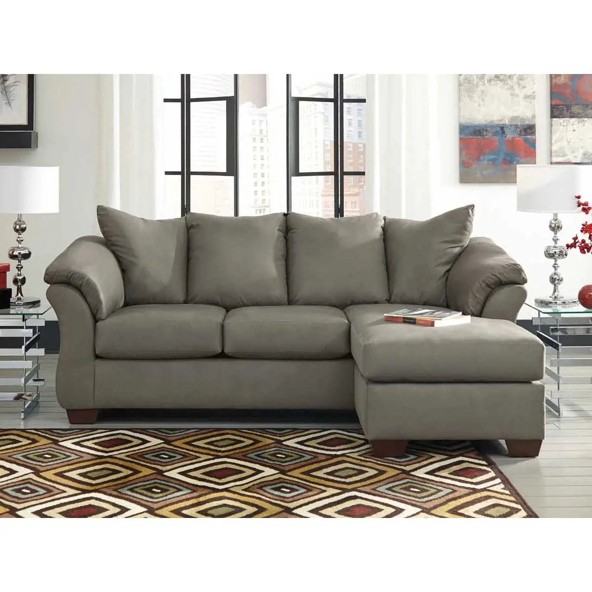 Ashley Darcy Reversible Sofa Chaise in Cobblestone - Complete Home Furniture