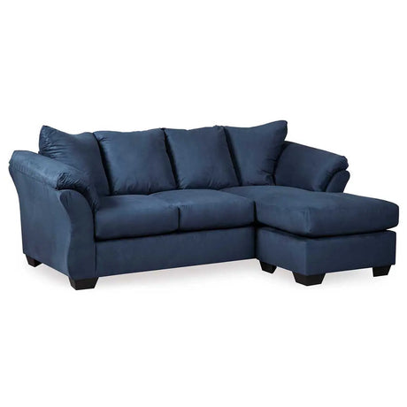 Ashley Darcy Reversible Sofa Chaise in Blue - Brampton Furniture Store