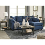 Ashley Darcy Reversible Sofa Chaise in Blue - Brampton Furniture Store