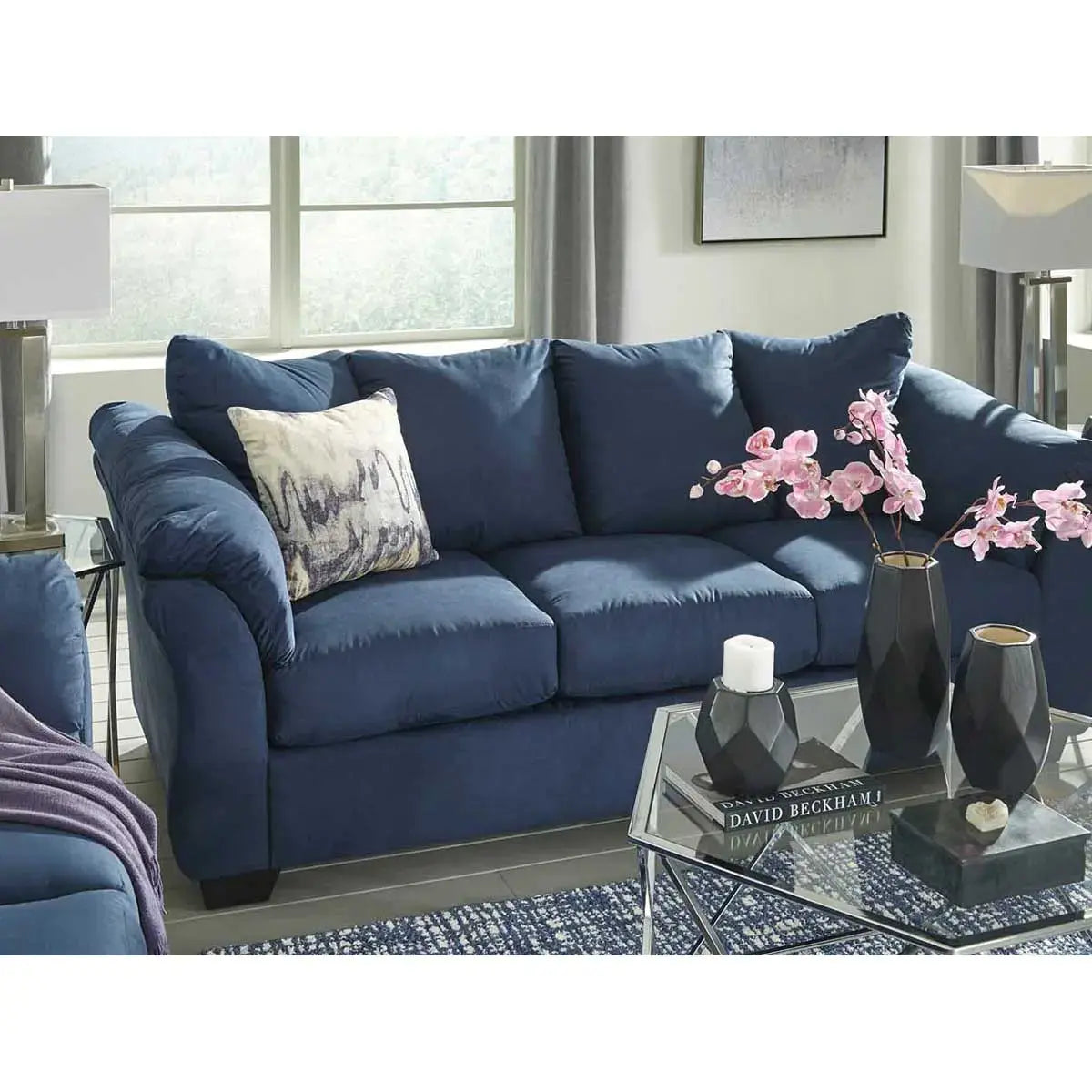 Ashley Darcy Sofa in Blue - Brampton Furniture Store