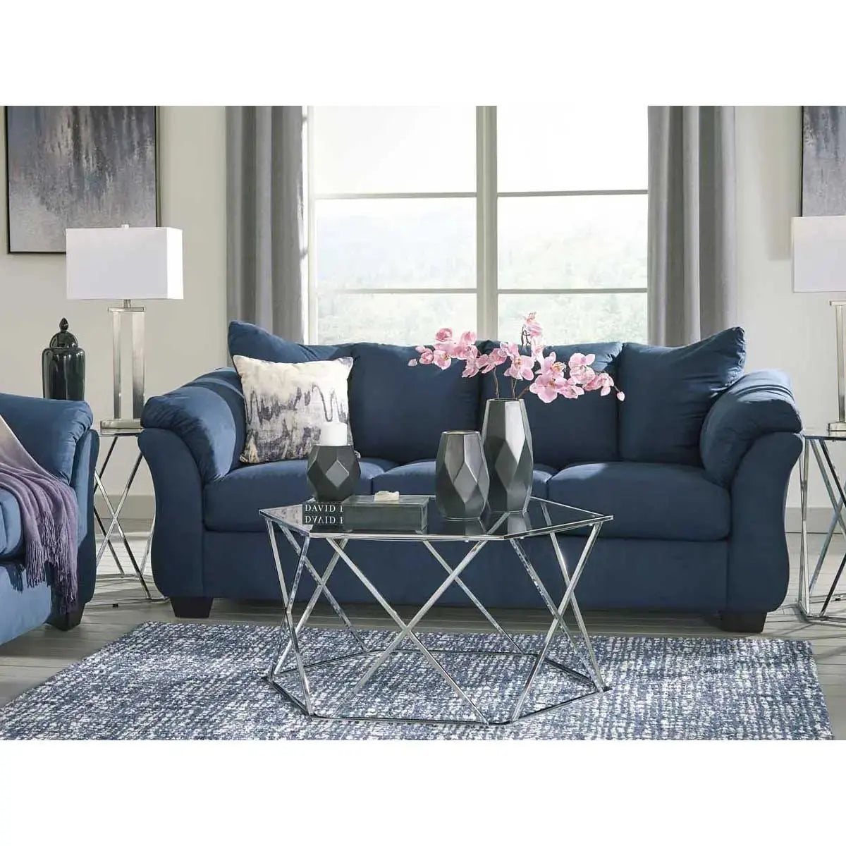 Ashley Darcy Sofa in Blue - Brampton Furniture Store