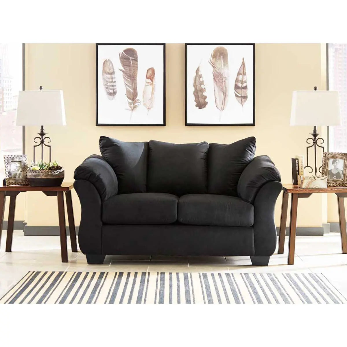 Ashley Darcy Loveseat in Black - Brampton Furniture Store