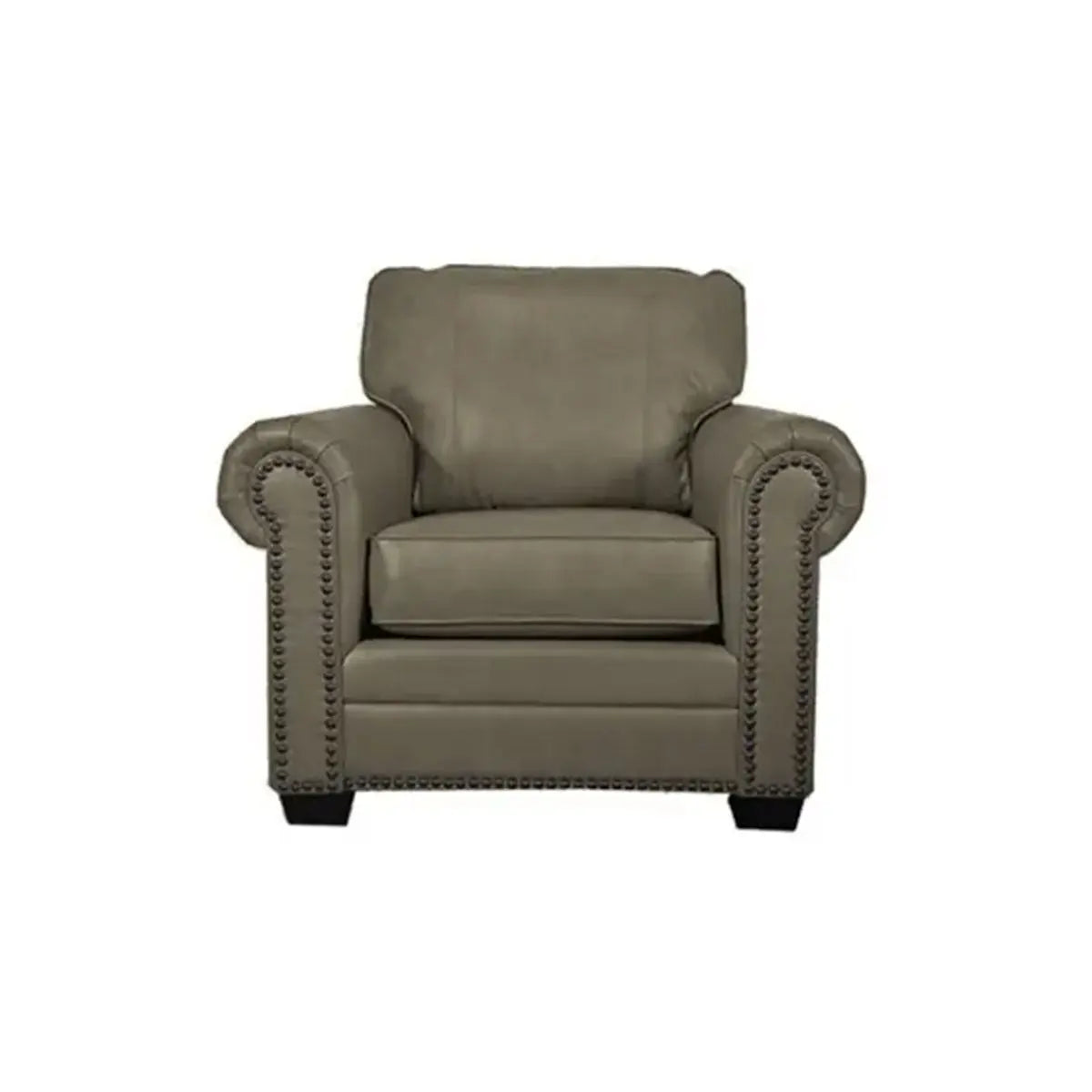 Fancy Leather Chair in Cobblestone Sofa by Fancy