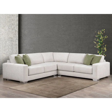 SBF 7705 3Pc Sectional in Tease Bisque Sofa by Fancy