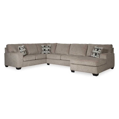 Ashley Ballinasloe 3 Piece RFH Sectional in Platinum - Complete Home