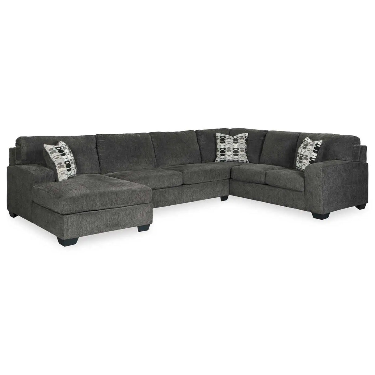 Ashley Ballinasloe 3 Piece LFH Sectional in Smoke - Complete Home