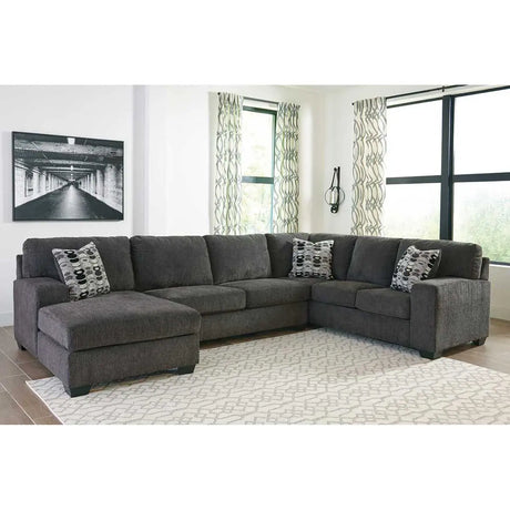 Ashley Ballinasloe 3 Piece LFH Sectional in Smoke - Complete Home