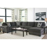 Ashley Ballinasloe 3 Piece RFH Sectional in Smoke - Brampton Furniture Store