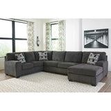 Ashley Ballinasloe 3 Piece RFH Sectional in Smoke - Brampton Furniture Store