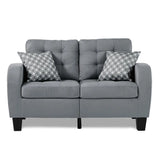 Sinclair 2 pc Fabric Sofa Set in Grey - Complete Home Furnish