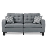 Sinclair 2 pc Fabric Sofa Set in Grey - Complete Home Furnish